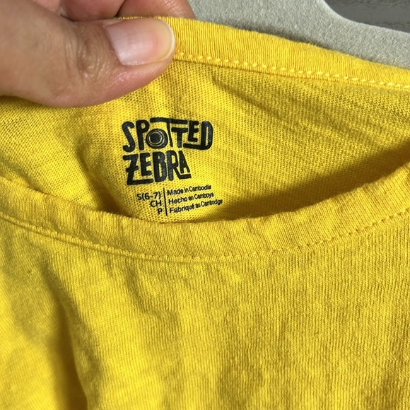 Striped Zebra 100% Cotton Yellow Short Sleeve Dress Size S (6-7) - Picture 2 of 6